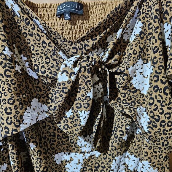 ELOQUII Cheetah Off The Shoulder Dress -  Size 28 - Picture 3 of 8